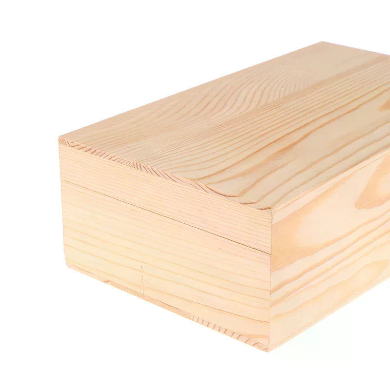 Rectangular Wooden Storage Box Organizer Wooden Storage Case Simple Storage Container Dust-Proof With Lock Jewelry Box Case Oasis Select