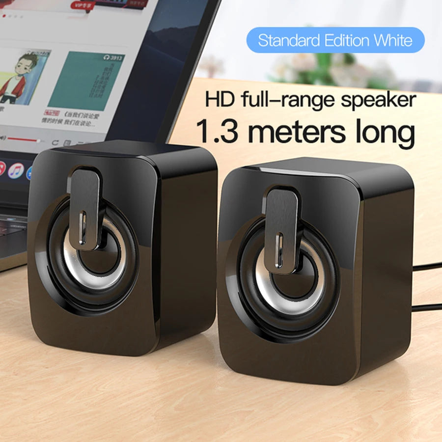 AyeBeau Mini USB Computer Speakers – 2.0 Stereo Desktop PC