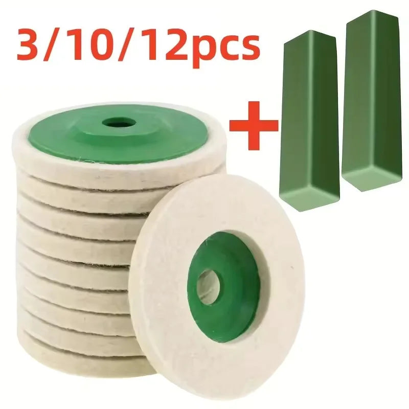 3/10/12pcs Polishing wheels polishing pads grinding discs angle grinder accessories angle grinder wheels, felt polishing discs Oasis Select