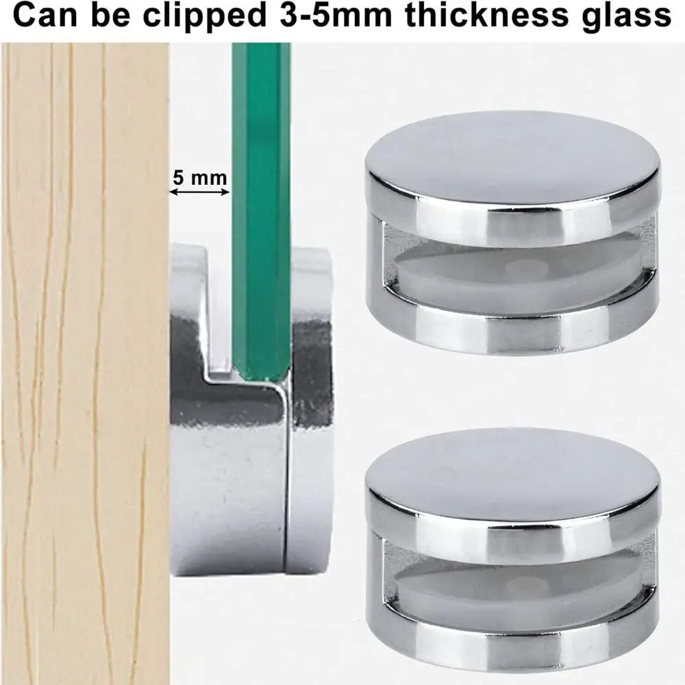 4Pcs Mirror Clip Kitchen Cabinet Hardware Glass Clips Space-saving Brackets Zinc Alloy Holder Holders for Wall Oasis Select