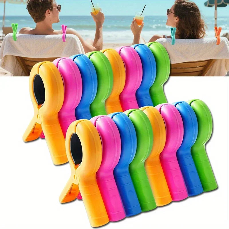 4/8Pcs Beach Towel Clips for Beach Chairs, Towel Holder Clips for Chair Pool on Cruise,Heavy Duty Clothes Pins, Strong Clips Oasis Select