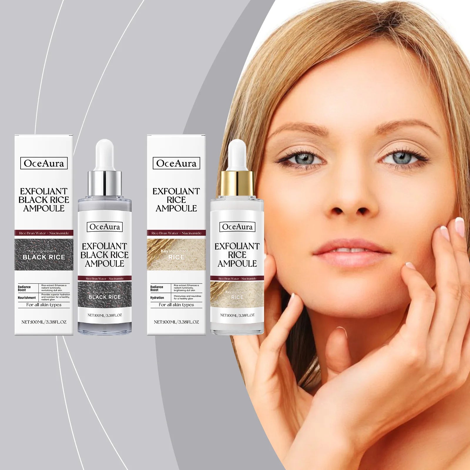OceAura Black Rice Exfoliating Serum – Pore Cleanser & Brightener Exfoliating Face Serum Oasis Select