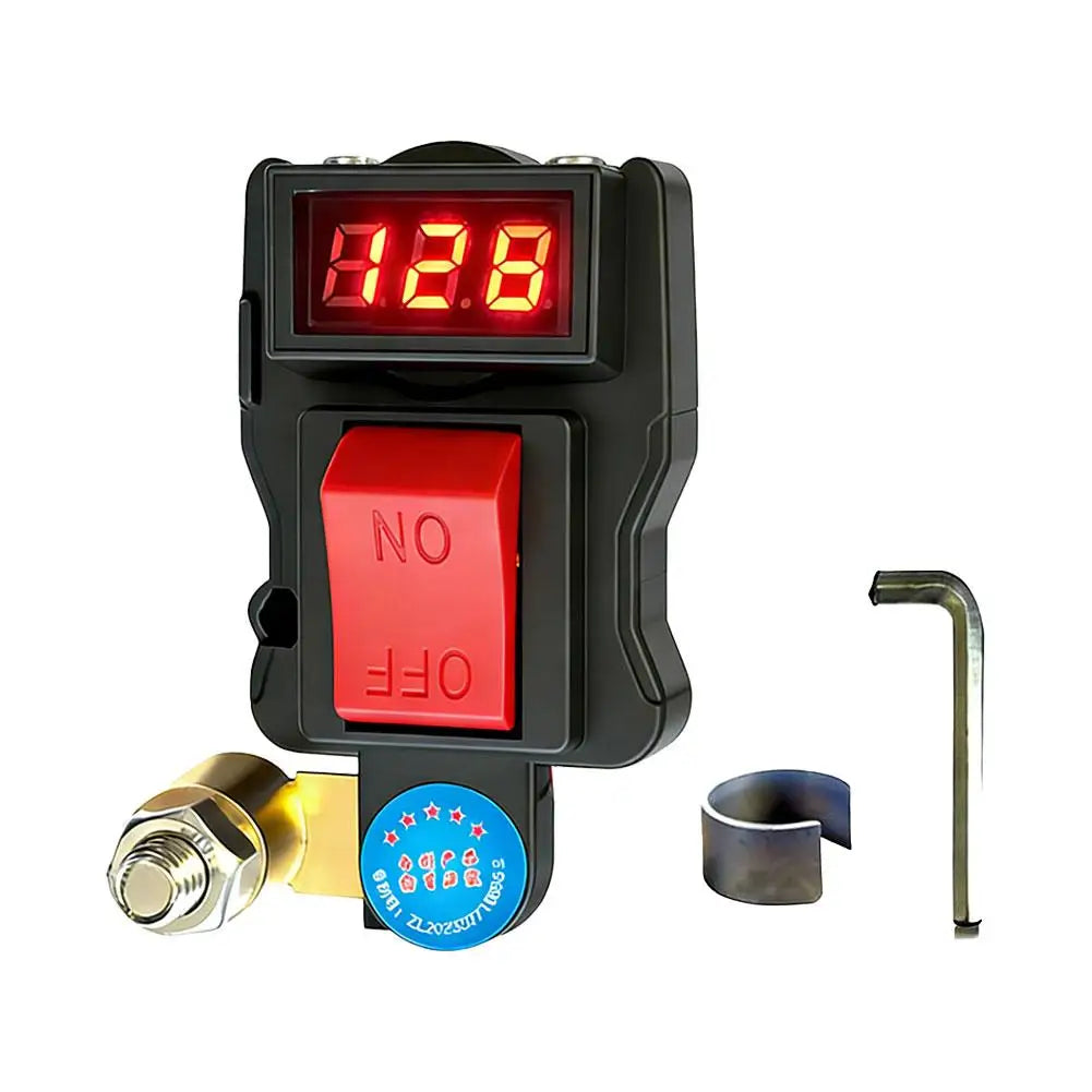12V 24V Battery Disconnect Switch with Digital Voltmeter | T-Type
