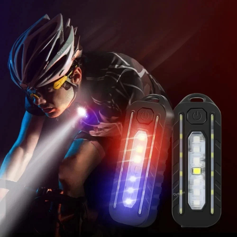 USB Recharge LED Flashlight Work Light Keychain Flashlight for Police Shoulder Clip Lights Warning Flashing Light Outdoor Lamp Oasis Select