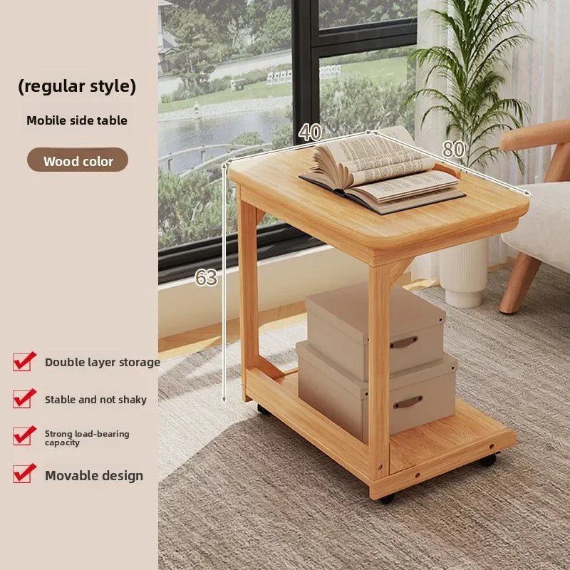 Multi-functional Coffee table removable flip mini sofa side table storage rack bedroom bedside table with wheels Oasis Select CG-YM-80CM