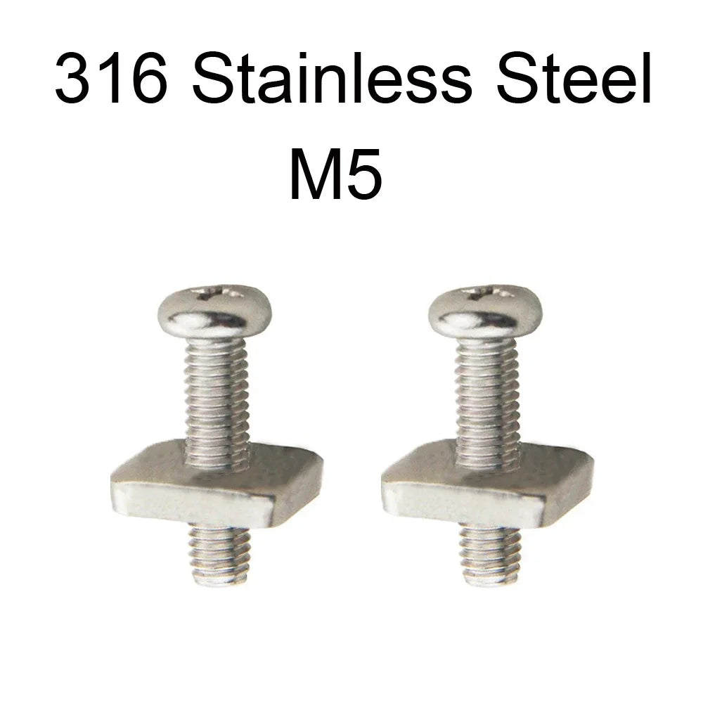 2sets M4 M5 Stainless Surf Fin Screws Plates Surfboard Longboard Screw Channel Sliding Fin Box Plate Smart Screw Oasis Select M5 316 2 Pieces