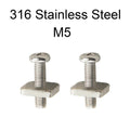 2sets M4 M5 Stainless Surf Fin Screws Plates Surfboard Longboard Screw Channel Sliding Fin Box Plate Smart Screw Oasis Select M5 316 2 Pieces