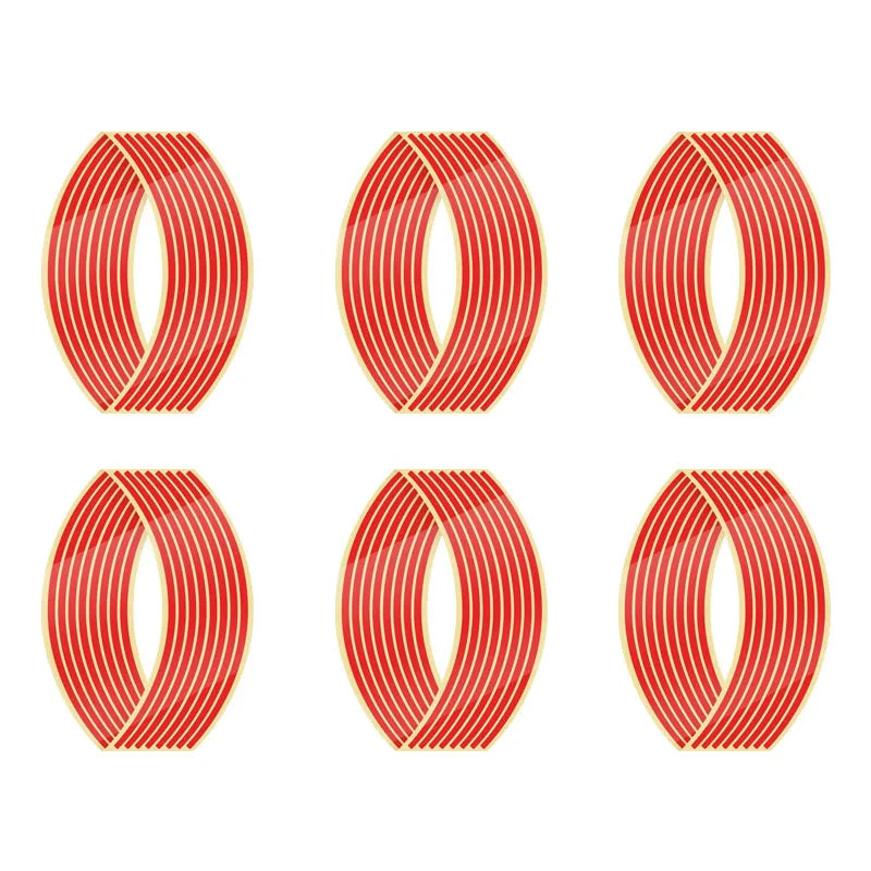 1-6set Wheel Sticker Reflective Rim Stripe Tape Bike Motorcycle Stickers For Honda For Kawasaki Z750 Z800 For YAMAHA MT07 MT09 Oasis Select Red-6set
