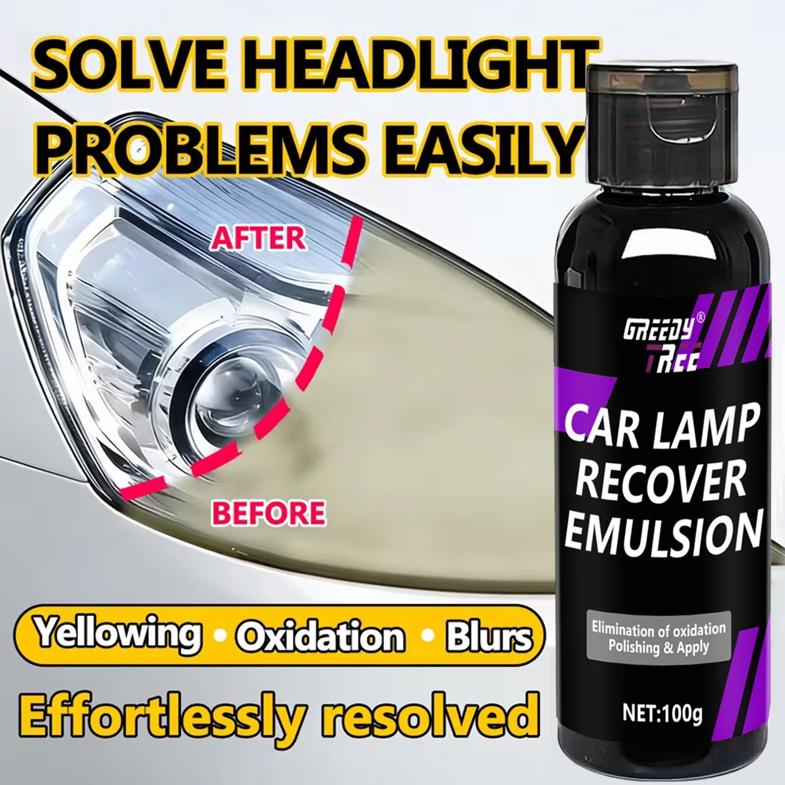 Headlight Restoration Kit – Anti-Yellowing & UV Protective Coating