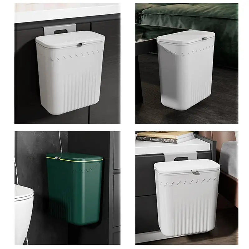 Hang Trash Can Kitchen Garbage Container Garbage Bin Trash Container With Lid Kitchen Accessories No Drilling Trash Container Oasis Select