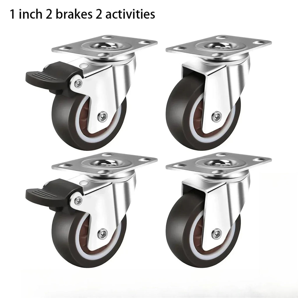 Caster Wheels 2 Inch, Heavy Duty Furniture Casters Set of 4,Rubber Castors No Noise,Designed for Desk,TV Stand,Coffee Table Oasis Select 1 inch combination