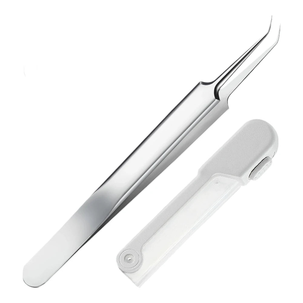 Professional Blackhead Tweezers Beauty Care Stainless Steel Comedones Extractor Acne Removal Tools With Light Oasis Select Angled Mouth
