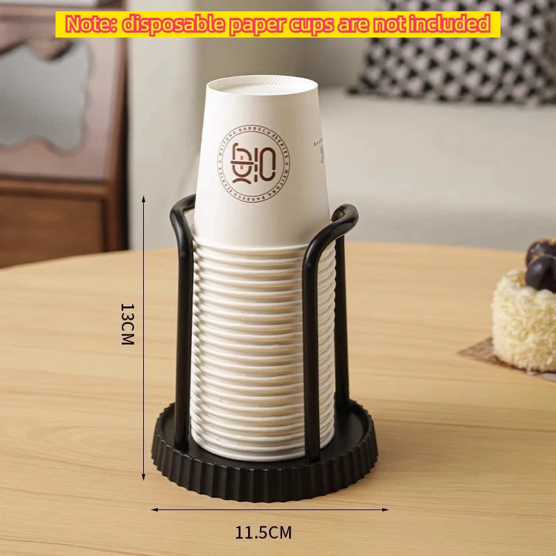 1PCS Paper Cup Holder Household Disposable Cup Storage Rack Multifunctional Desktop Coffee and Milk Tea Cup Storage Rack Oasis Select Black