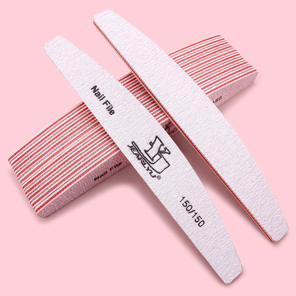5Pcs/Lot Nail File Mix Color Limas 80/100/150/180/240 Grit Professional Sandpaper Cuticle Remover Buffer Files Manicure Tool Set Oasis Select Grit-150