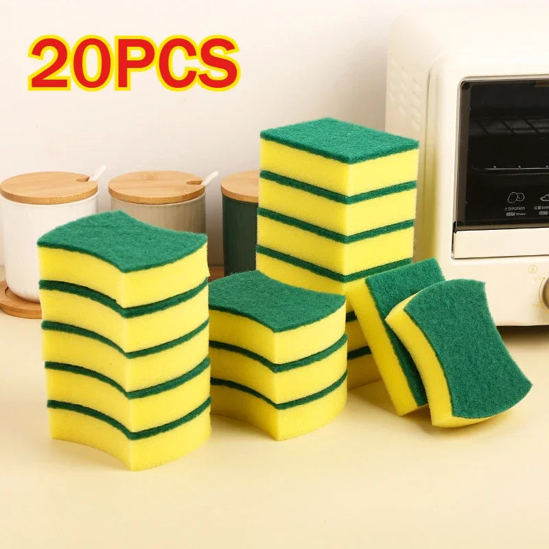 50/1Pcs Kitchen Dishwashing Sponge Soft Absorbent Clean Rub Pot Rust Scouring Pad Removing Kits Household Cleaning Brush Sponge Oasis Select 20PCS-Radian