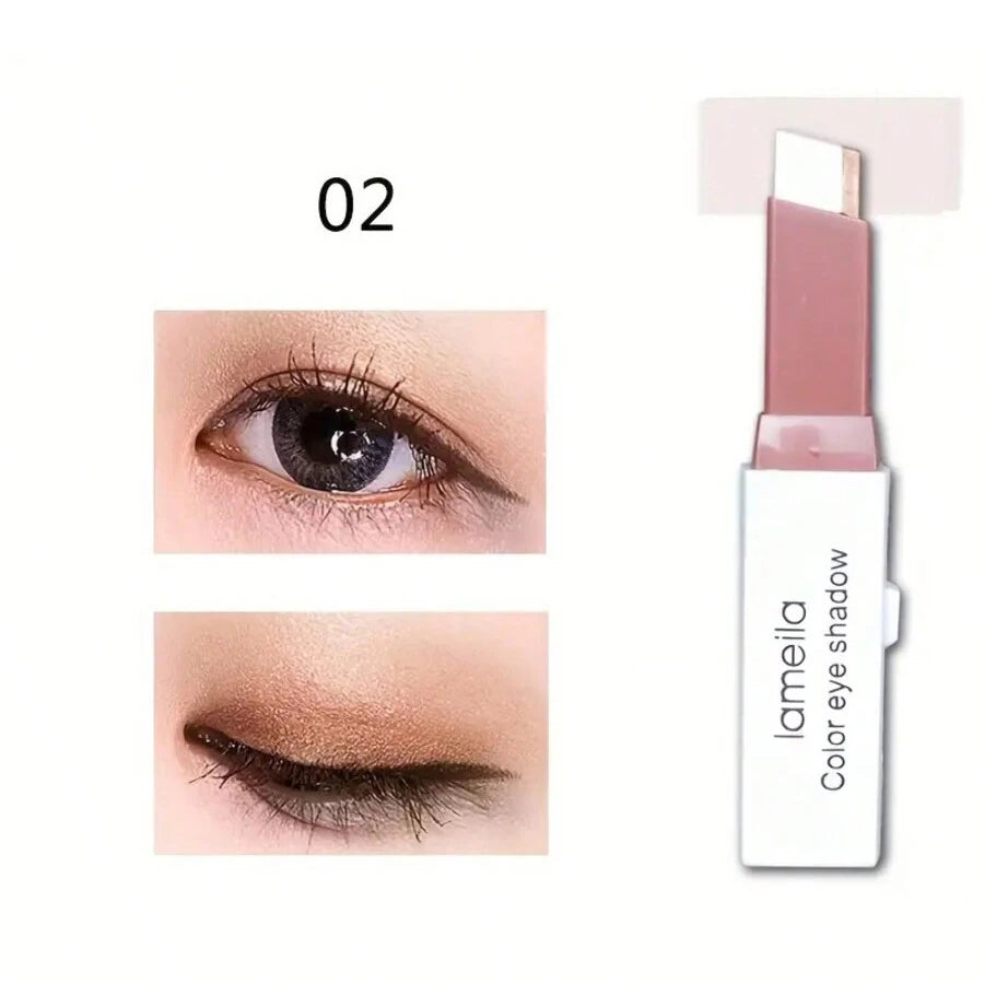 Dual-Color Shimmer Eyeshadow Stick – Waterproof Cream Pencil