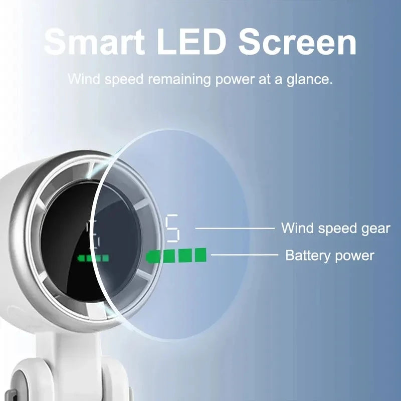 Hand-held Folding High-speed Turbo Fan 2026 New Portable Hanging Neck Outdoor Violence Wind Desktop Fan Pocket Fans Oasis Select