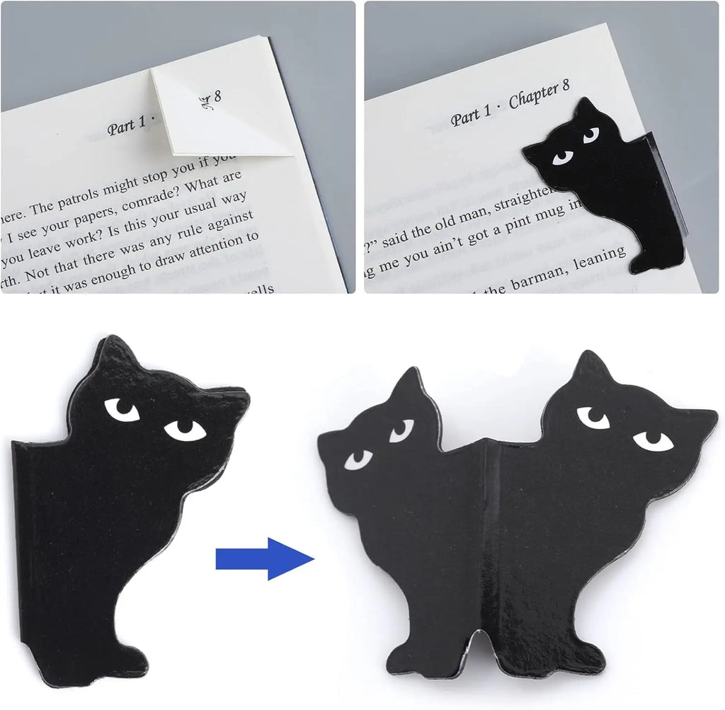 6/12cs Magnetic Bookmarks For Book Lovers, Black Cat Cute Bookmarks For Cat Lover Gifts,and Students Teachers School Home Oasis Select
