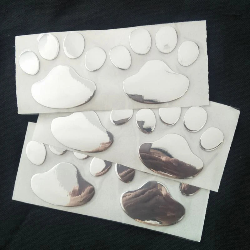 1 Sheet Car Stickers Creative Decals Paw 3D Animal Dog Cat Foot Prints Decal Car Motocycle Sticker Car Accessories Oasis Select