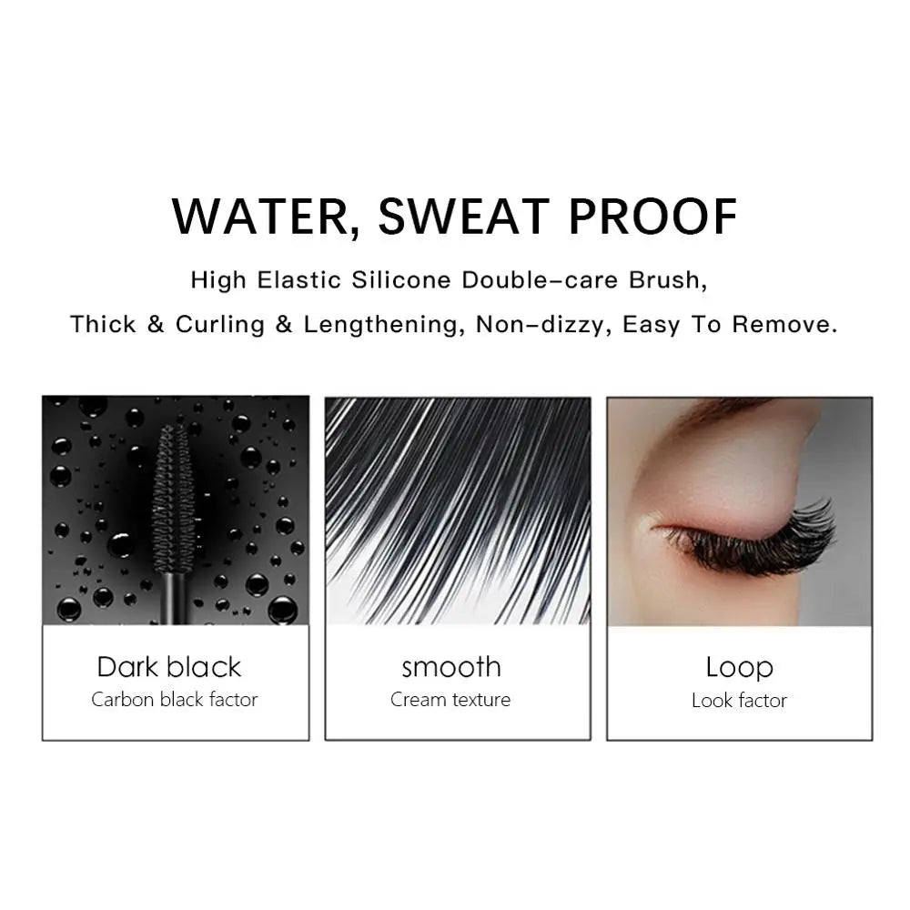 QiBest 4D Silk Fiber Mascara – Waterproof, Volumizing Black