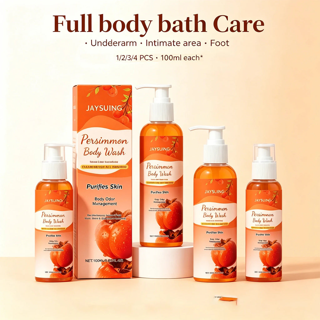 Persimmon Body Wash Odor Anti-Odor Deodorant Natural Deodorant Unisex Underarm Intimate Foot Care 100ml Gentle on All Skin Oasis Select