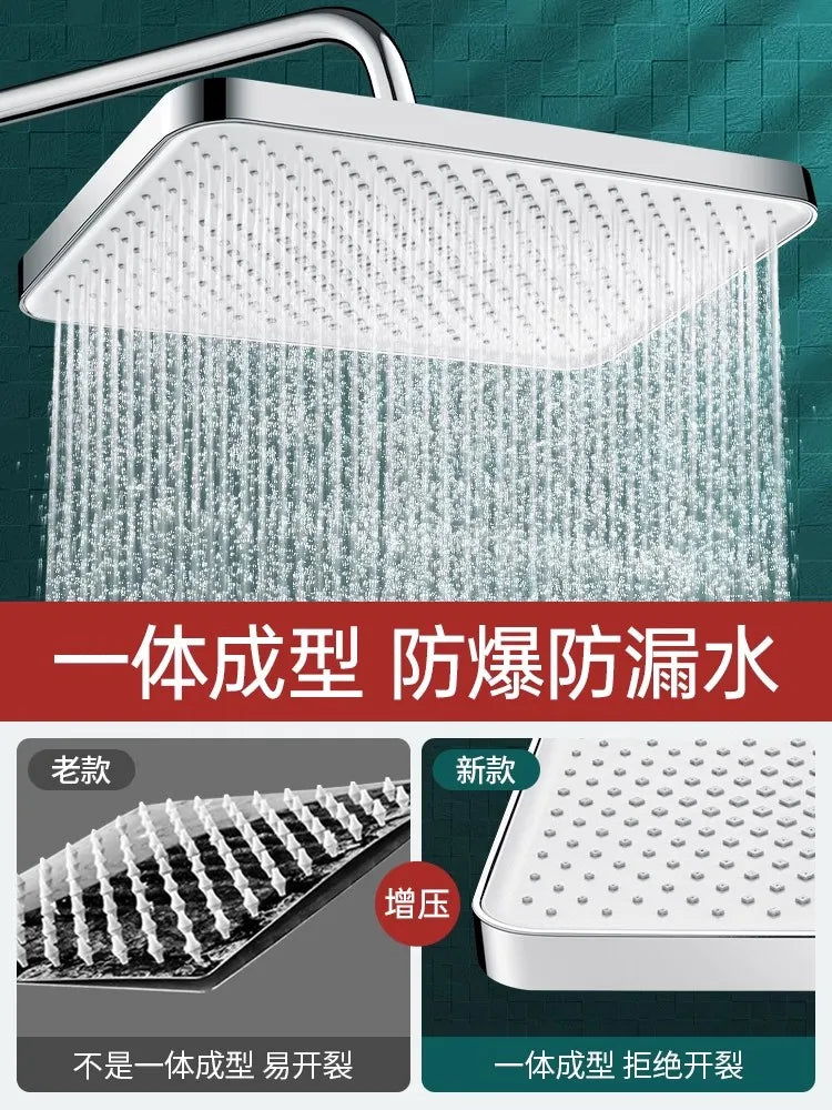 New 14 Inch Big Panel Rainfall Shower Head,High Pressure Shower Head,Water Saving,Top Rain Shower Faucet Bathroom Accessories Oasis Select