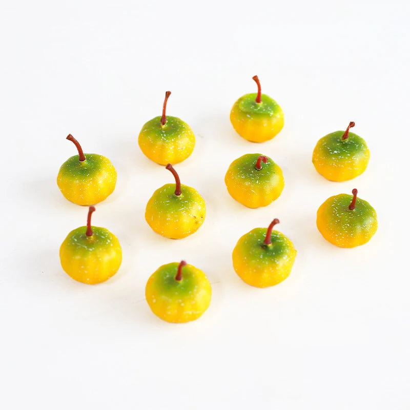 10Pcs Artificial White Orange Pumpkins Decorative Harvest Pumpkins For Fall Wedding Thanksgiving Halloween Table Centerpieces Oasis Select Yellow green
