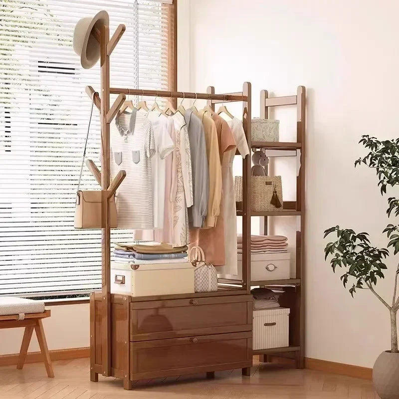 Multi-functional Floor mounted clothes hanger, bedroom home clothes rack, simple indoor storage rack, clothes rack, storage rack Oasis Select