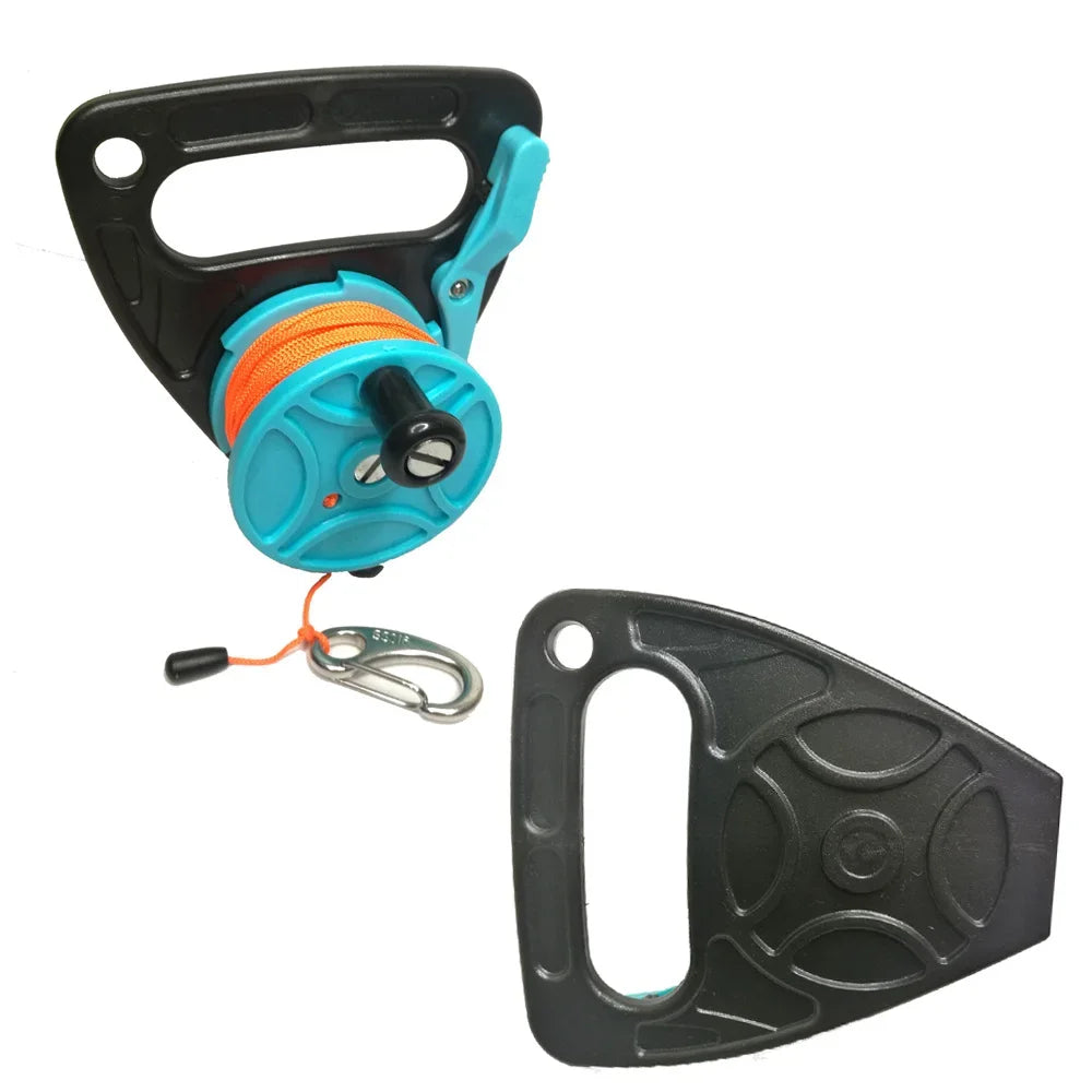 150ft Line SMB Dive Wreck Cave Diving Reel with Handle Thumb Stopper Clip Hook for Underwater Scuba Diving Diver Snorkeling Oasis Select