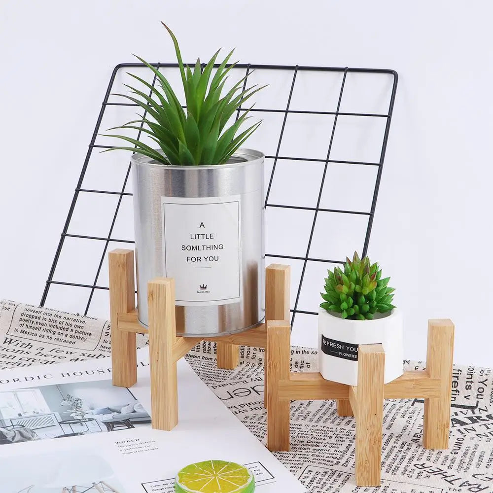 Indoor Free Standing Planter Display Garden Bonsai Holder Flower Pot Trays Wood Rack Plant Stand Shelf Oasis Select