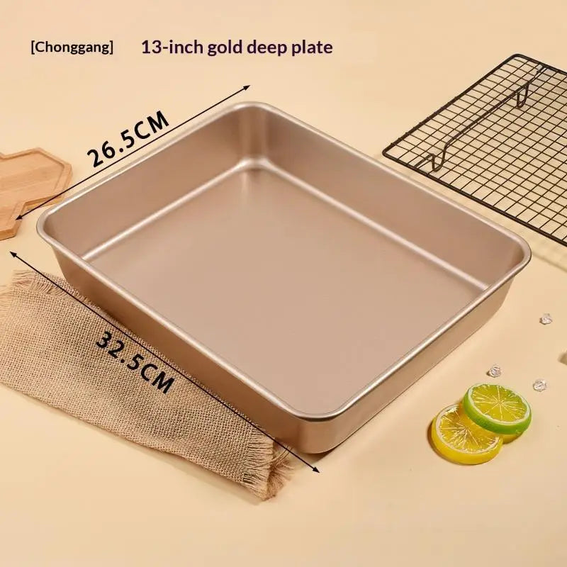 Nonstick Gold Rectangular Baking Pan | Carbon Steel 11 & 13 Inch