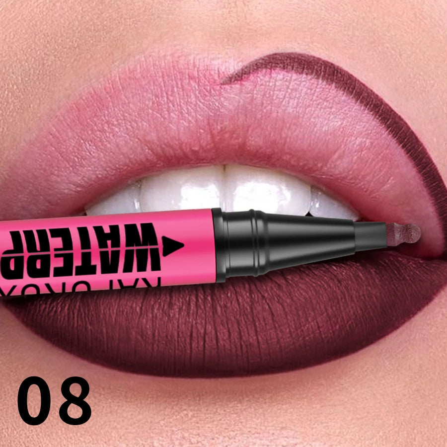 KAFURUX Matte Liquid Lip Liner – 12 Colors, Waterproof