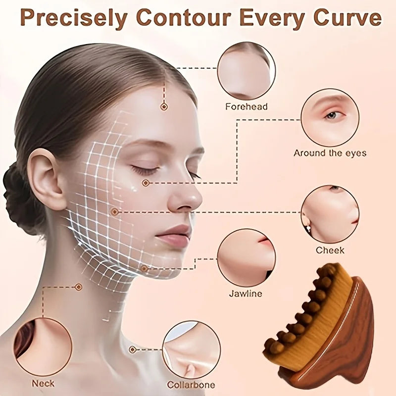 2PCS Portable Dry Facial Brush Soft Bristles Contoured Lymphatic Massage Tool Face Home Spa Gentle Exfoliation Brush ﻿ Oasis Select
