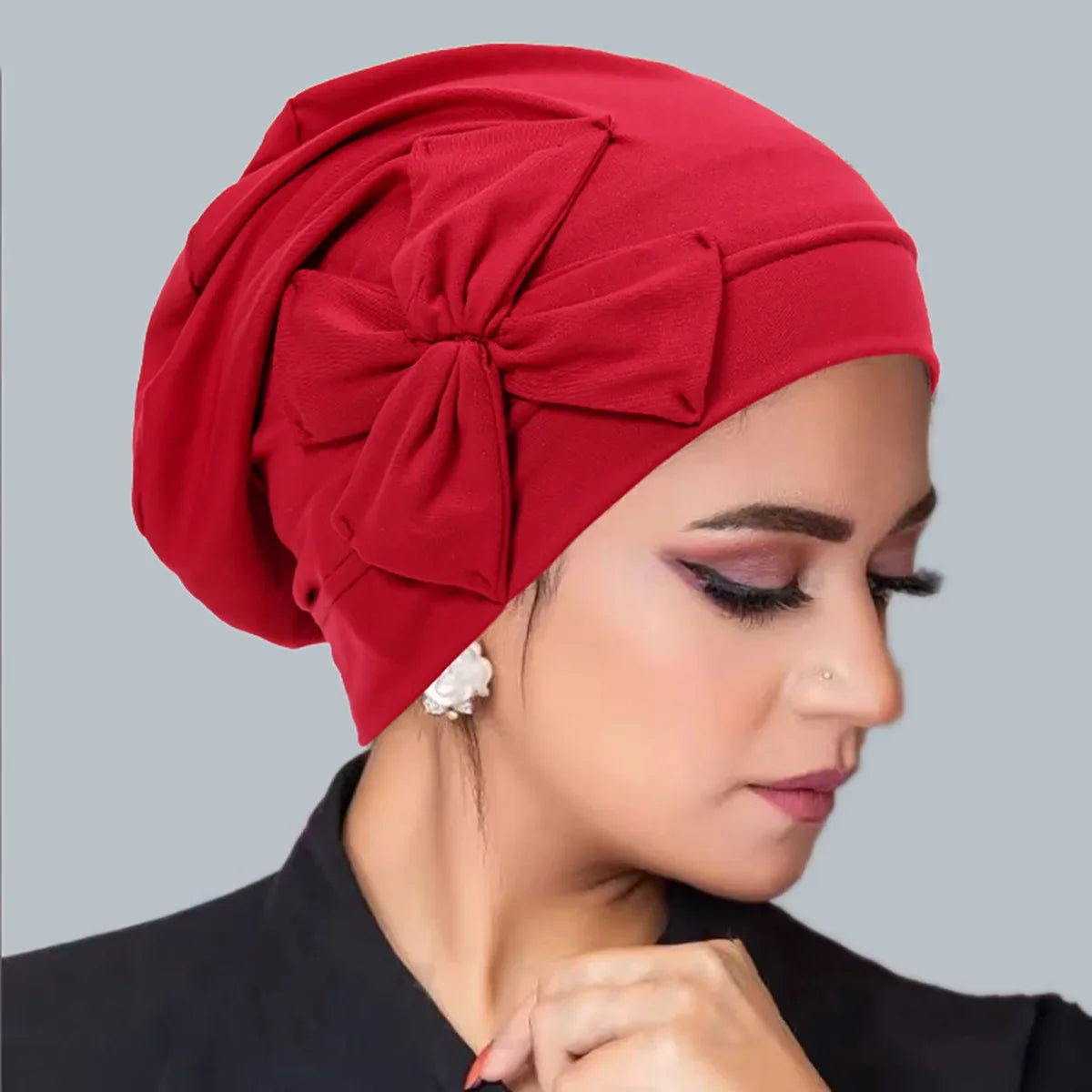 New Muslim Women Inner Hijab Hat Bowknot Turban Indian Bonnet Headscarf Beanies Hair Loss Head Wrap Chemo Cap Turbante Mujer Oasis Select jiuhong