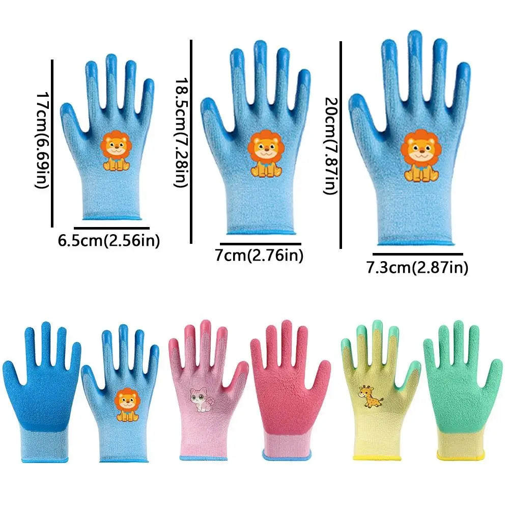 Waterproof Beach Gloves Non-Slip Cartoon Animal Pattern Gardening Gloves Breathable Puncture-resistant Safety Gloves Oasis Select