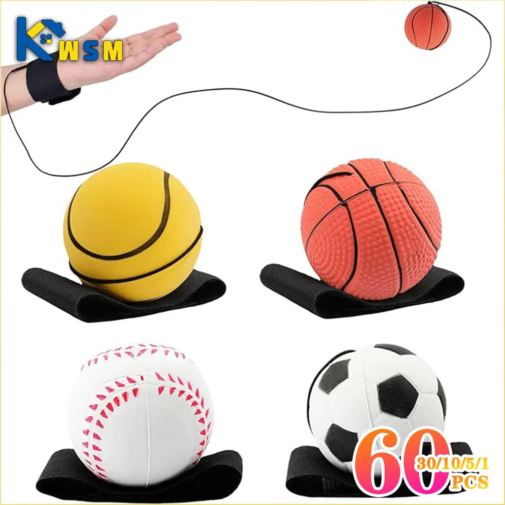 Elastic Hand Swing Ball Wrist Strap PU Elastic Ball Outdoor Exercise Fitness Hand Swing Ball Elastic Ball Children's Rope Toy Oasis Select