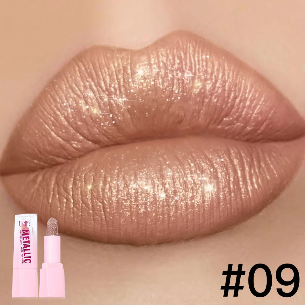 USHAS Pearlescent Matte Lipstick – Waterproof & Non-Stick