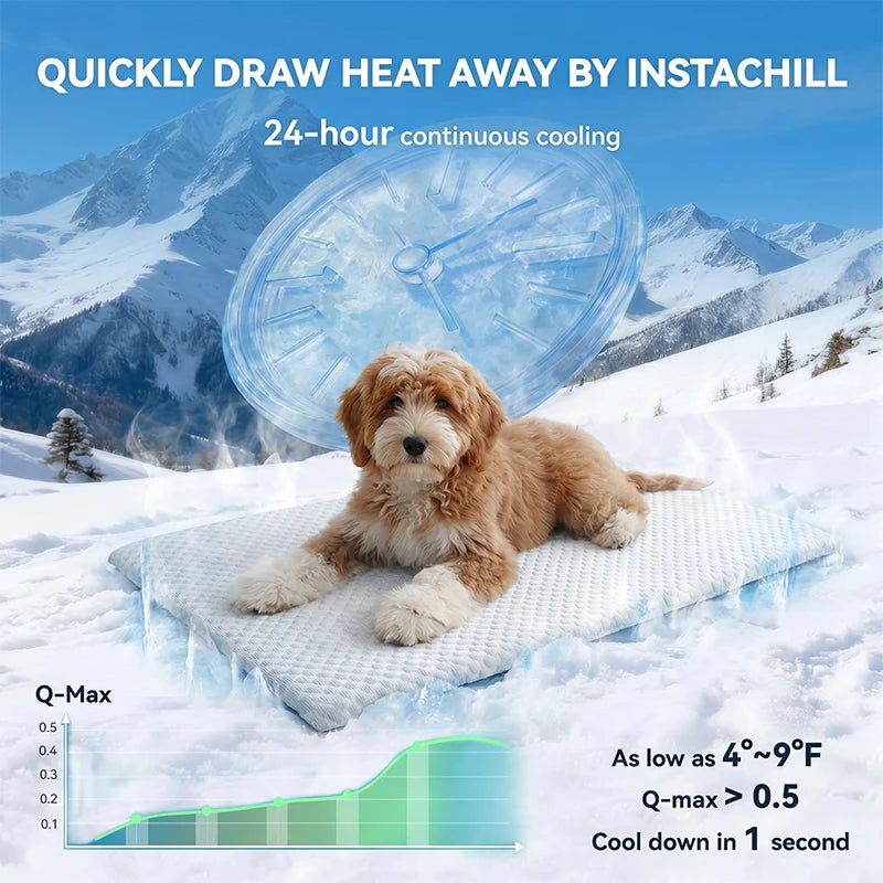 Breathable Ice Silk Cooling Pet Mat New Summer Thick Dog Bed Pad Non-Slip Washable Pet Cooling Sheet for Medium Large Dogs Cats Oasis Select