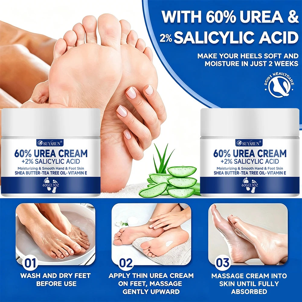 SUYARUN 60% Urea Foot Cream – Cracked Heel Moisturizer Combo Urea Foot Cream Oasis Select