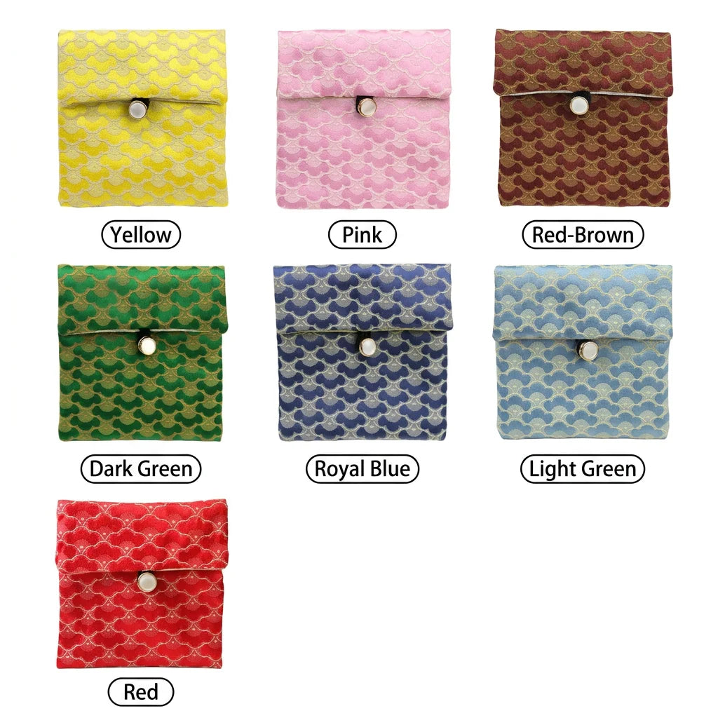 Vintage satin jewelry, stationery, storage bags, double-layer jewelry necklaces, bracelets, button packaging Oasis Select