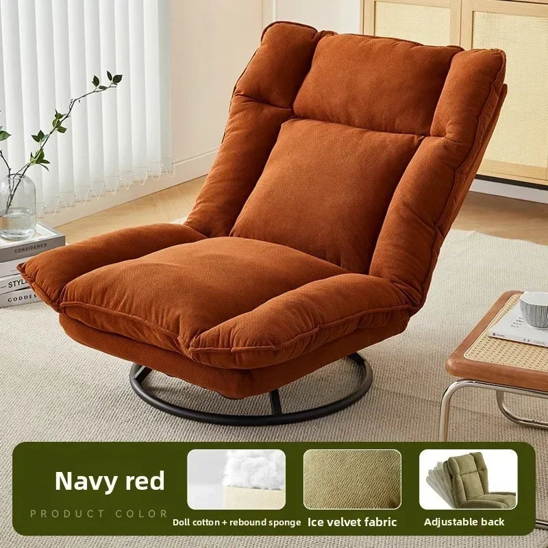 New rotating sofa chair, living room balcony fabric lazy sofa, adjustable backrest rotating leisure chair swivel chair Oasis Select