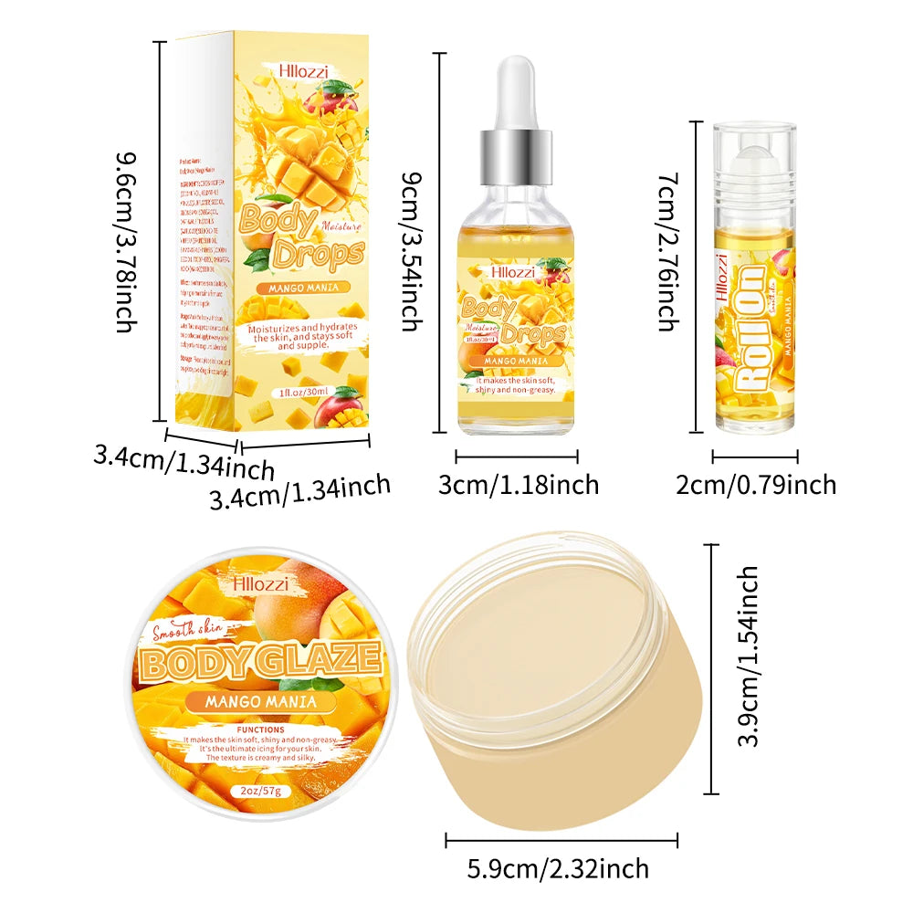 The Mango Body Glaze and Oil Set includes a rollerball applicator, suitable for dry skin, providing moisturizing . Oasis Select