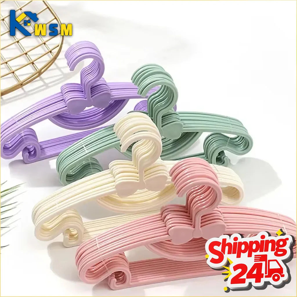 10-50PCS Kids Hangers Baby Clothes Hangers for Drying Child Hanger with Bow Design for Home Use Dry Wet Two Use Oasis Select