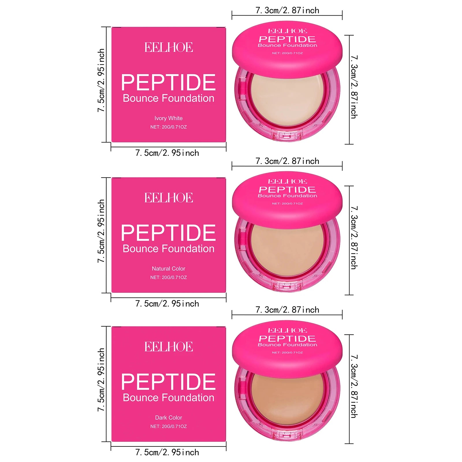 Peptide Bounce Balm Foundation Lasting Full Coverage Concealer Covers Spot Blemishes Brightening Oil Control Makeup Base Cream Oasis Select