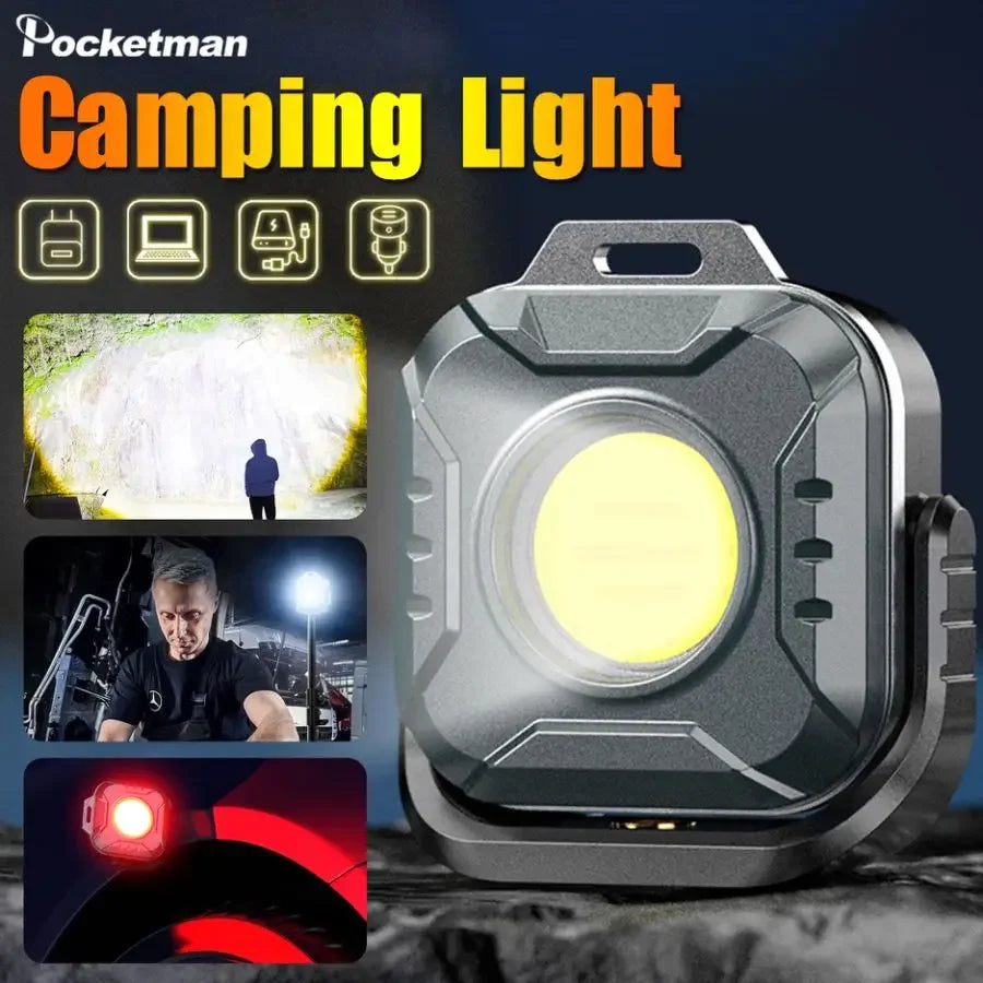 Portable COB LED Work Light Portable Flashlight USB Rechargeable Work Lamp Torch Mini Keychain Flashlights Camping Lights Oasis Select