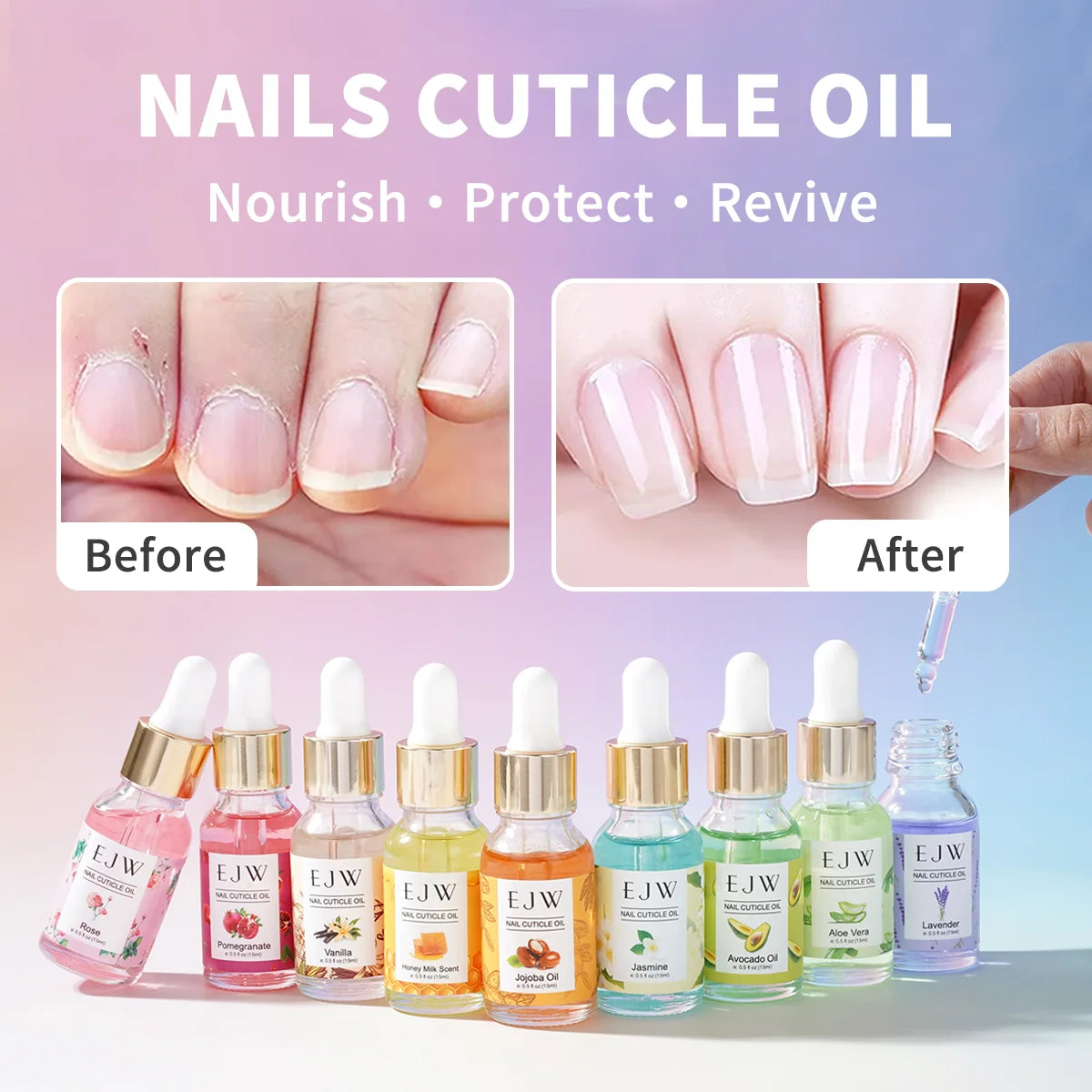 Honey/Rose/Vitamin E Nail Cuticle Nutrient Oil Nourishes Repairs Damaged Nails Moisturizing Strengthens Brightens Nail Care Oasis Select