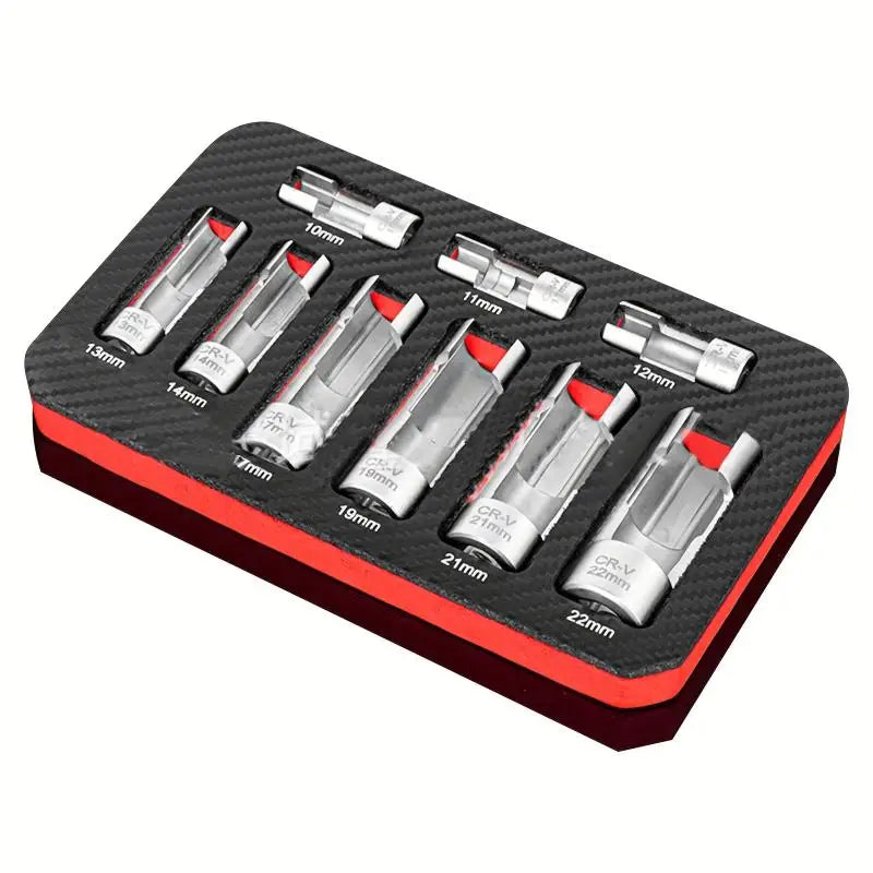 9Pcs Automotive O2 Oxygens Sensors Socket Offset Wrench Remover Tool And Thread Chasers Tool 10-22mm Oasis Select