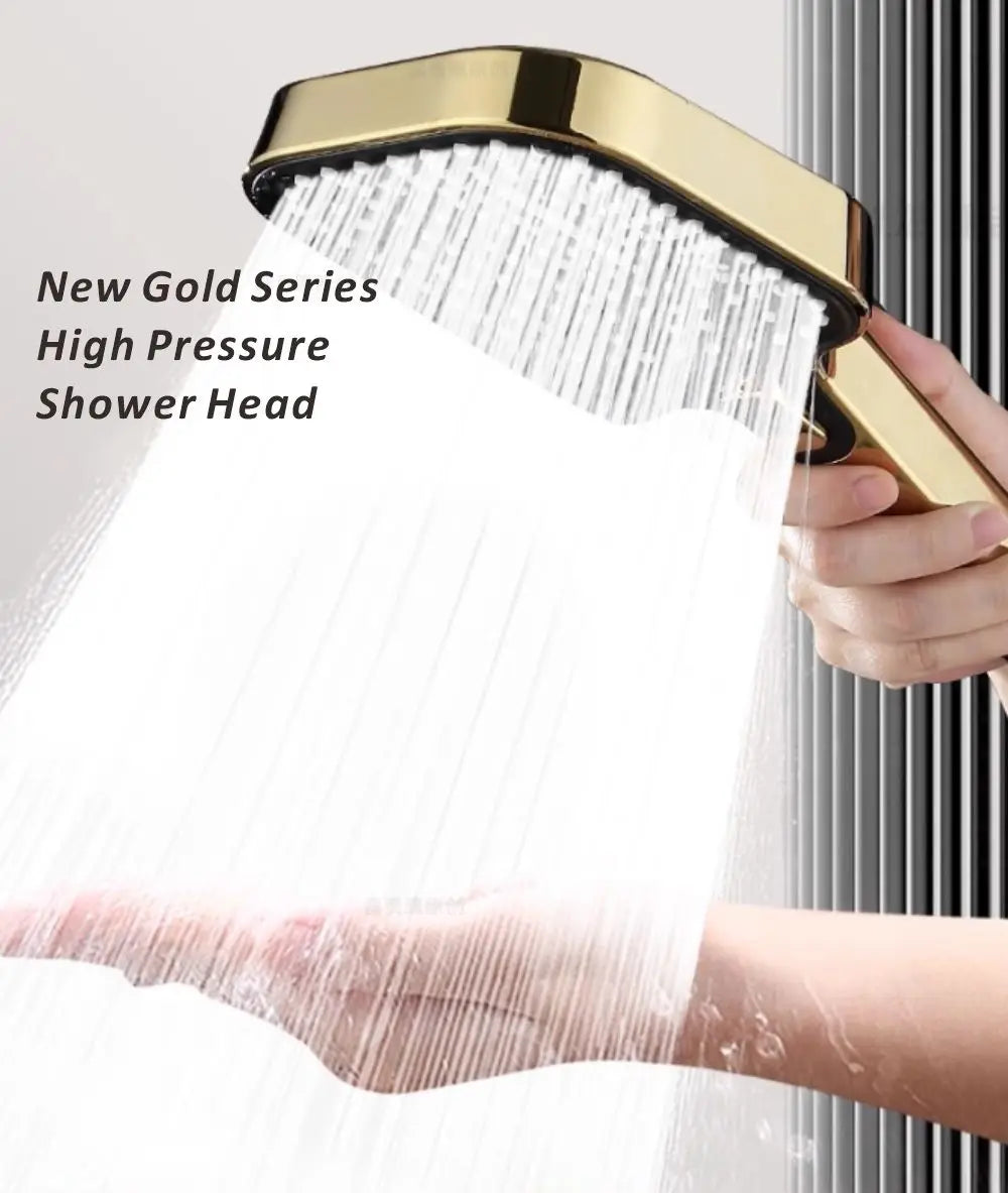 New Gold 3 Modes High Quality New Pressurized Shower Head Filter Water Saving Durable Anti-blocking Universal Shower Set Oasis Select
