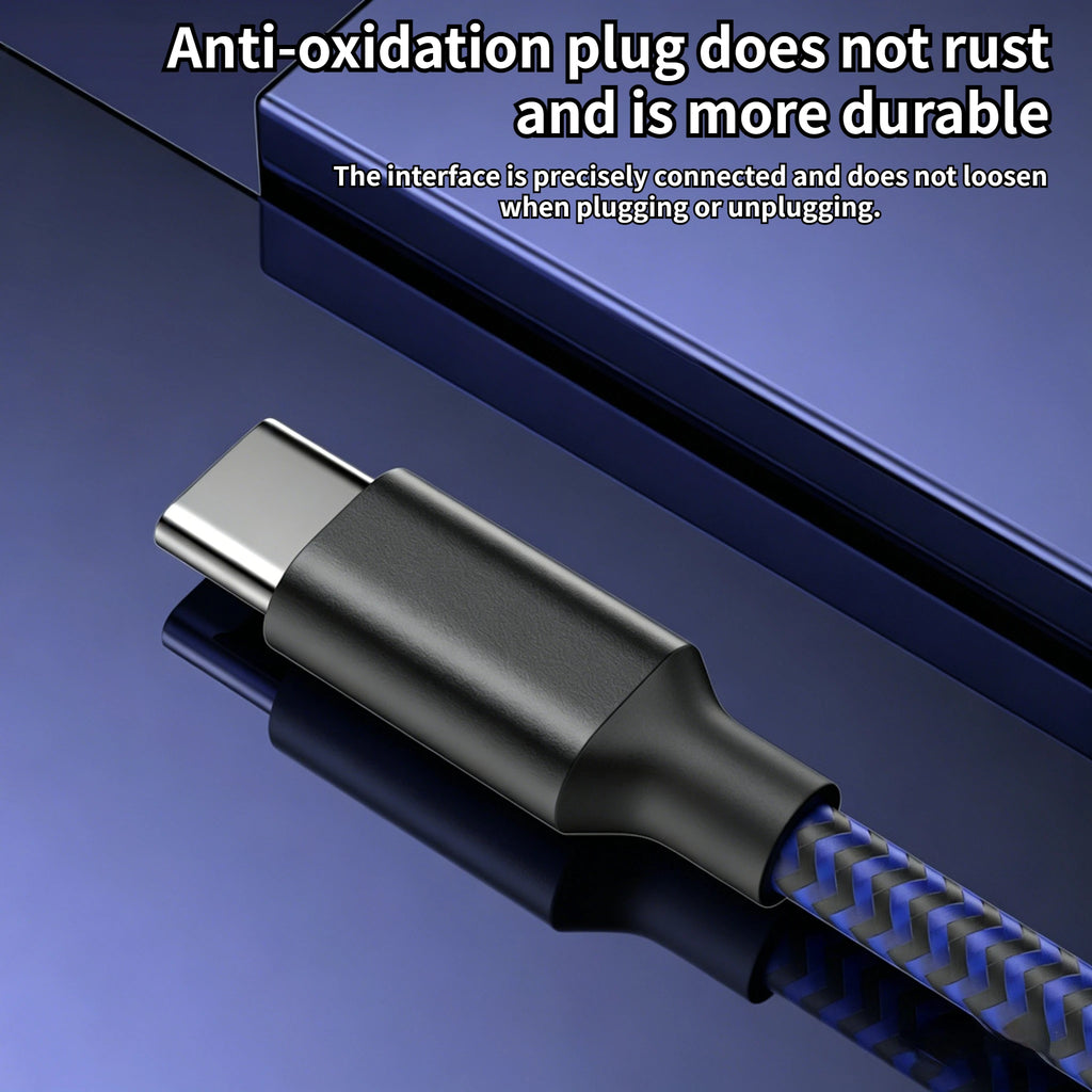USB To Type-C Nylon Data Cable Supports 10A Ultra-Fast Charging 1m/3m Pptional Both Electrical Charging And Data Transmission Oasis Select