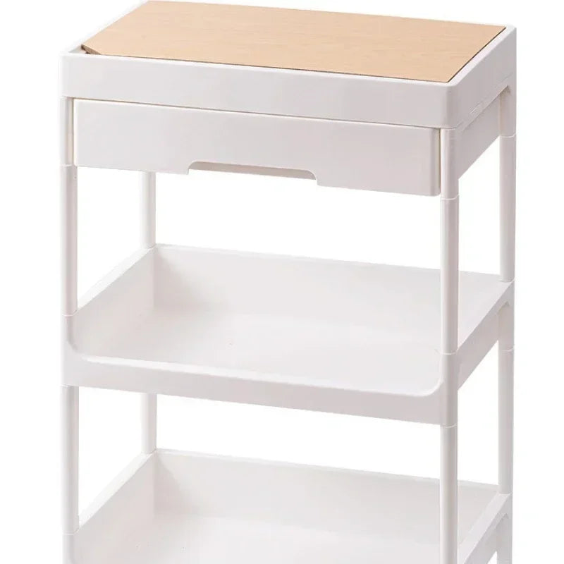 Multi-functional trolley floor rack kitchen living room mobile multi-layer bedroom bedside storage rack Oasis Select